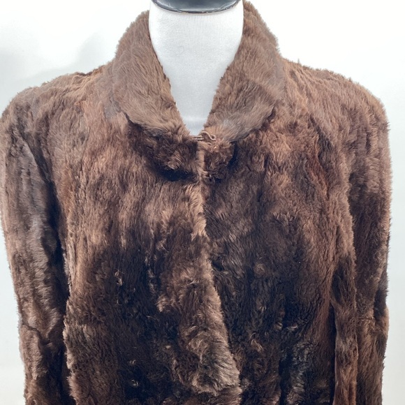 Davidson's Indiana Vintage Real Fur Poncho Coat Jacket Womens Size OS Brown Soft - Picture 2 of 13
